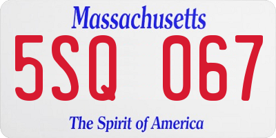 MA license plate 5SQ067