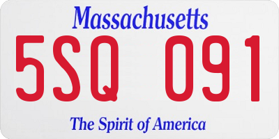 MA license plate 5SQ091