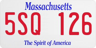 MA license plate 5SQ126
