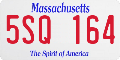 MA license plate 5SQ164
