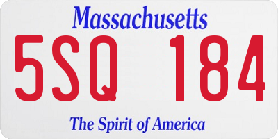 MA license plate 5SQ184