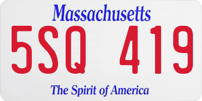 MA license plate 5SQ419