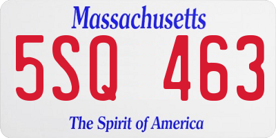 MA license plate 5SQ463