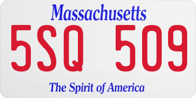 MA license plate 5SQ509