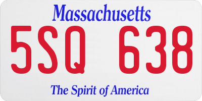 MA license plate 5SQ638