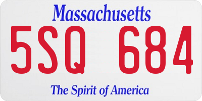 MA license plate 5SQ684