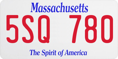 MA license plate 5SQ780