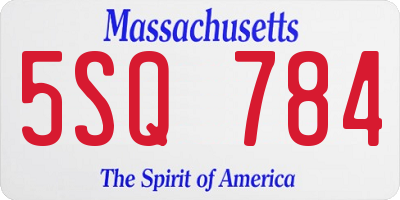 MA license plate 5SQ784