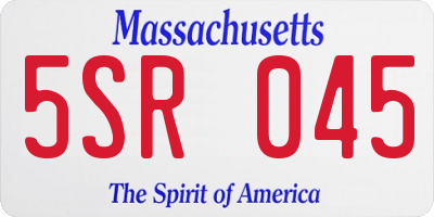 MA license plate 5SR045