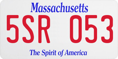 MA license plate 5SR053