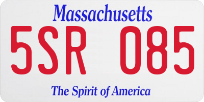 MA license plate 5SR085