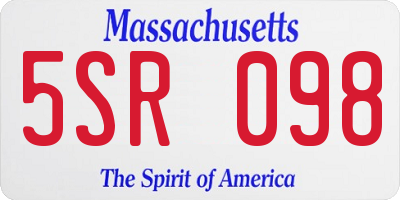 MA license plate 5SR098