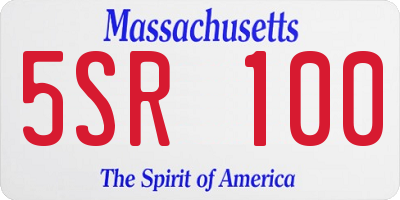 MA license plate 5SR100