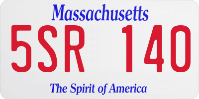 MA license plate 5SR140