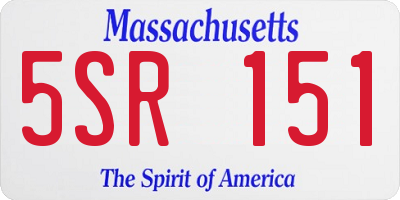 MA license plate 5SR151