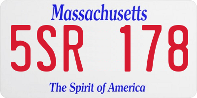 MA license plate 5SR178
