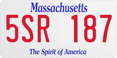 MA license plate 5SR187
