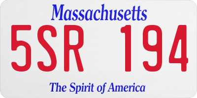 MA license plate 5SR194