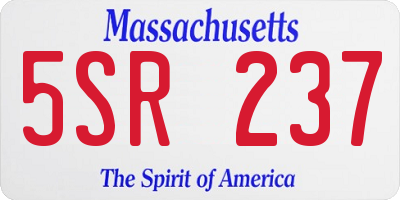 MA license plate 5SR237