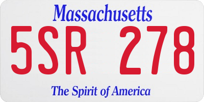 MA license plate 5SR278