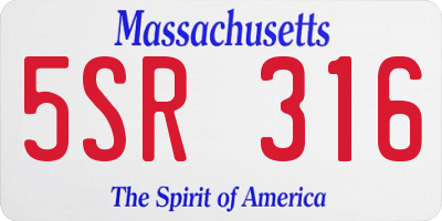 MA license plate 5SR316