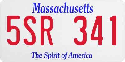 MA license plate 5SR341