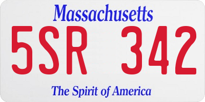 MA license plate 5SR342
