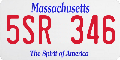 MA license plate 5SR346