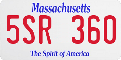 MA license plate 5SR360