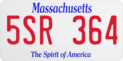 MA license plate 5SR364