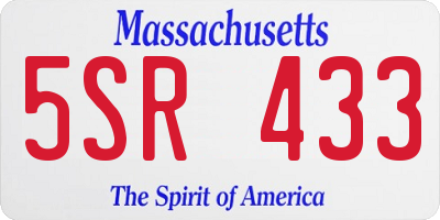 MA license plate 5SR433