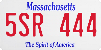 MA license plate 5SR444