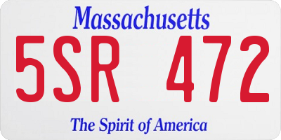 MA license plate 5SR472