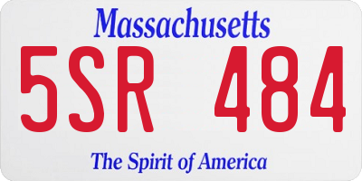 MA license plate 5SR484