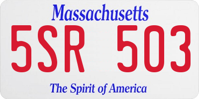 MA license plate 5SR503