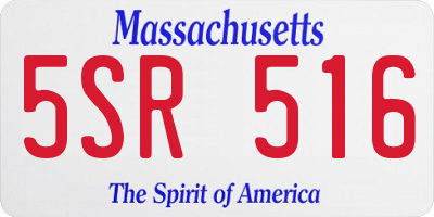 MA license plate 5SR516