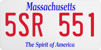 MA license plate 5SR551