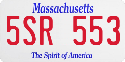 MA license plate 5SR553