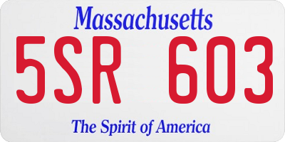 MA license plate 5SR603