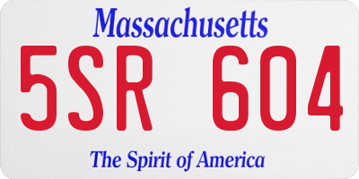 MA license plate 5SR604