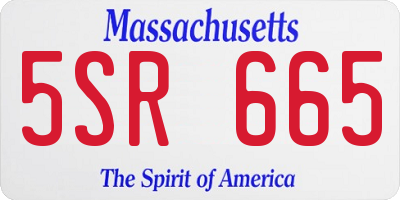 MA license plate 5SR665