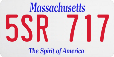 MA license plate 5SR717