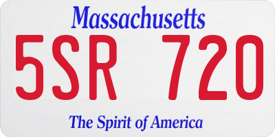 MA license plate 5SR720