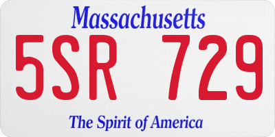 MA license plate 5SR729