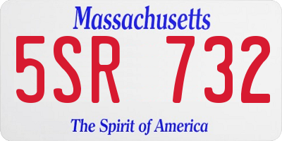 MA license plate 5SR732