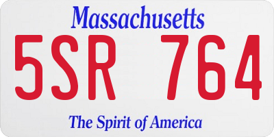 MA license plate 5SR764