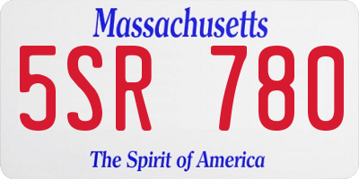 MA license plate 5SR780