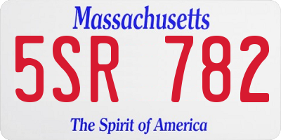 MA license plate 5SR782