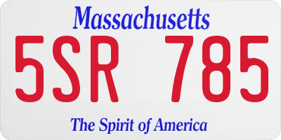 MA license plate 5SR785