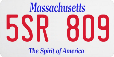 MA license plate 5SR809